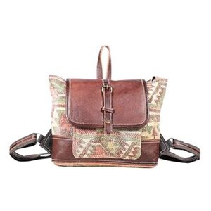 Myra Bag On The Go Canvas Leather Rug Backpack